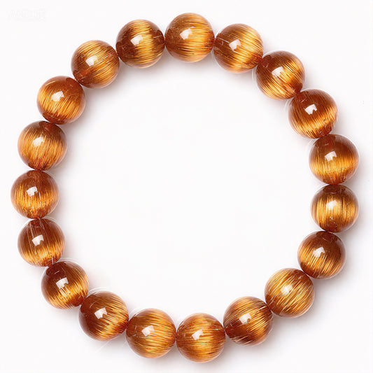 Rare Copper Rutilated Quartz Bracelet -【Enhance Wealth & Improve Career】