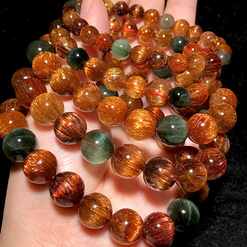 Rare Copper Rutilated Quartz Bracelet -【Enhance Wealth & Improve Career】
